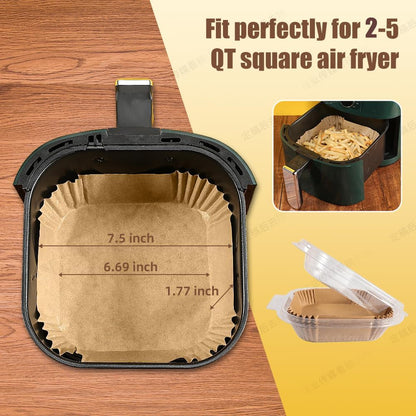 7.5 Inch Air Fryer Parchment Paper Liners Square