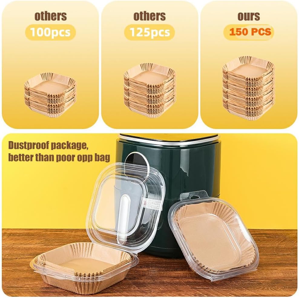 7.5 Inch Air Fryer Parchment Paper Liners Square